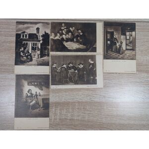 Vintage European Art Postcards Rembrandt Hooch Maes Keyser Rijksmuseum Lot